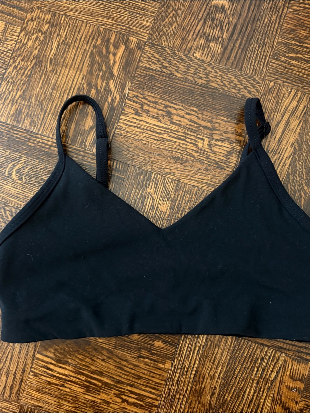 TNA Black V-Neck Bralette Top